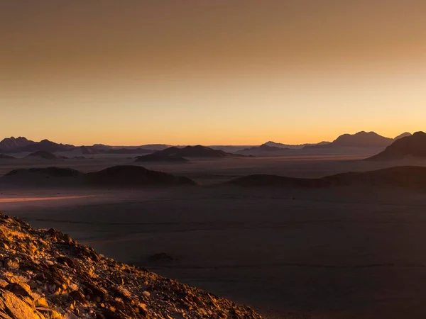 Coucher Soleil Sur Les Montagnes Tsaris Hardap Region Namibie Afrique — Photo