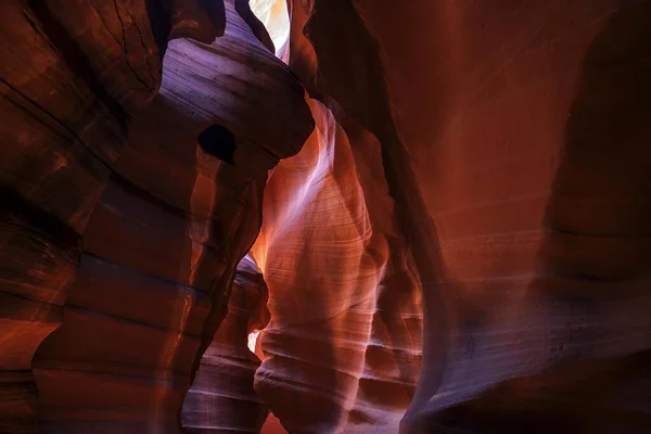 Färgglada Sandsten Formationer Med Ljus Upper Antelope Canyon Slot Canyon — Stockfoto