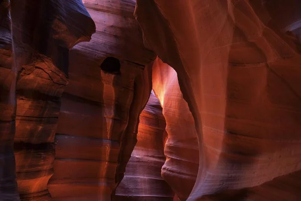 Färgglada Sandsten Formationer Med Ljus Upper Antelope Canyon Slot Canyon — Stockfoto