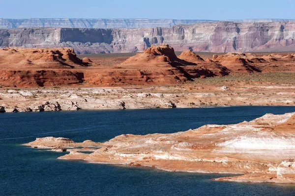 Скалы Песчаника Красная Навахо Озере Пауэлл Пейдж Аризона Сша Северная — стоковое фото
