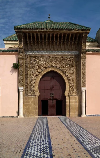 Entrance Mausoleum Moulay Ismail Meknes Mekns Tafilalet Morocco Africa — Stock Photo, Image