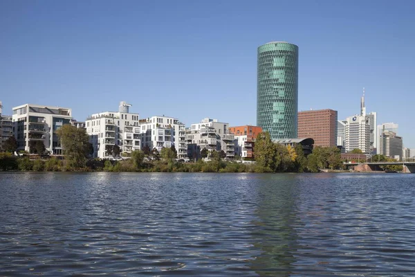 Westhafen Tower Westhafen Frankfurt Hesse Alemanha Europa — Fotografia de Stock