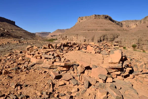 Ruine Einer Zeriba Hütte Iherir Canyon Nationalpark Tassili Ajjer Unesco — Stockfoto