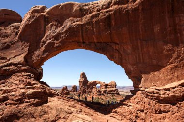 View of Turret Arch through North Window, The Windows Selection, Arches National Park, Utah, USA, North America clipart