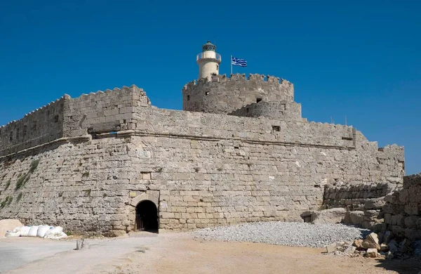 Fort Van Agios Nikolaos Rhodos Stad Rhodos Dodekanesos Griekenland Europa — Stockfoto