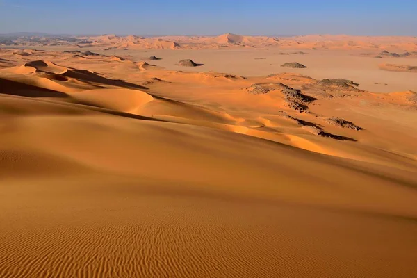 Sanddunes Oued Djerane Tadrart Tassili Ajjer National Park Unesco World — Stock Photo, Image