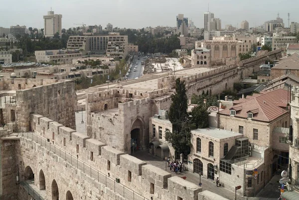 雅门和城墙 耶路撒冷 以色列 亚洲塔 — 图库照片