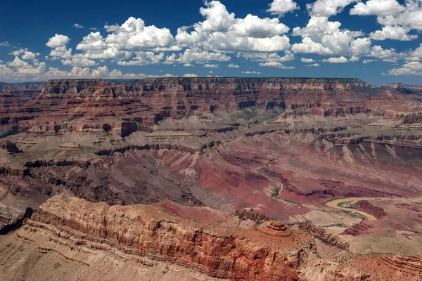 Pohled Lipan Point Oblačná Obloha Jižní Okraj Řeka Colorado Grand — Stock fotografie