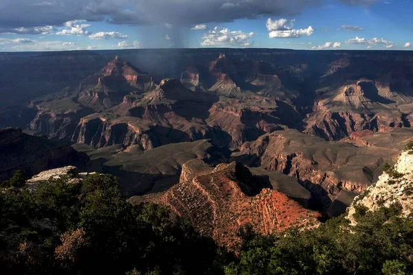 Pohled South Rim Trail Bouřkové Mraky Grand Canyon National Park — Stock fotografie