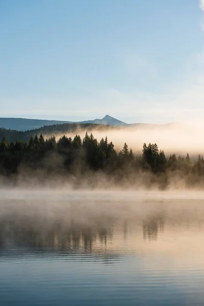 Туман Над Озером Голландське Озеро Кліруотер Британська Колумбія Канада Північна — стокове фото