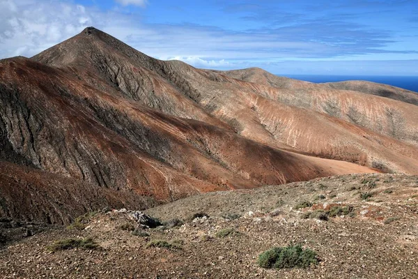 Kilátás Degollada Del Viento Hágó Tetejéről Morro Colorado Fuerteventura Kanári — Stock Fotó