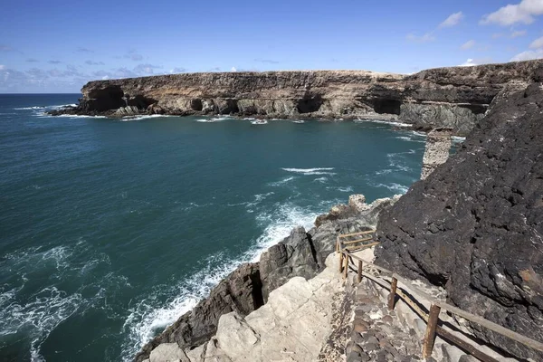 Cesta Podél Útesů Ajuy Vzadu Caleta Negra Furteventura Kanárské Ostrovy — Stock fotografie