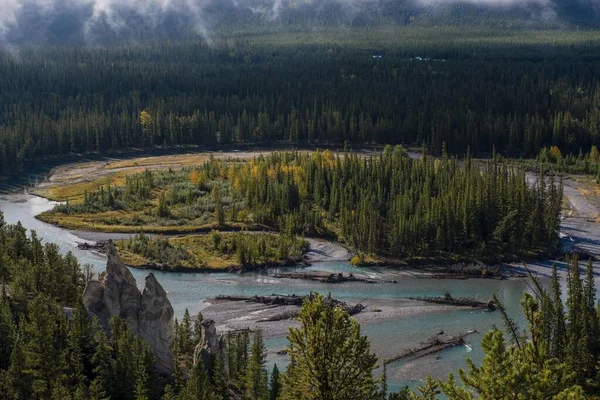 Utsikt Över Bow River Valley Hoodoos Viewpoint Banff National Park — Stockfoto