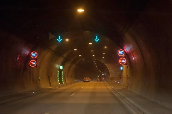 Túnel Rennsteig Túnel Christiane Túnel Autopista A71 Túnel Carretera Más — Foto de Stock