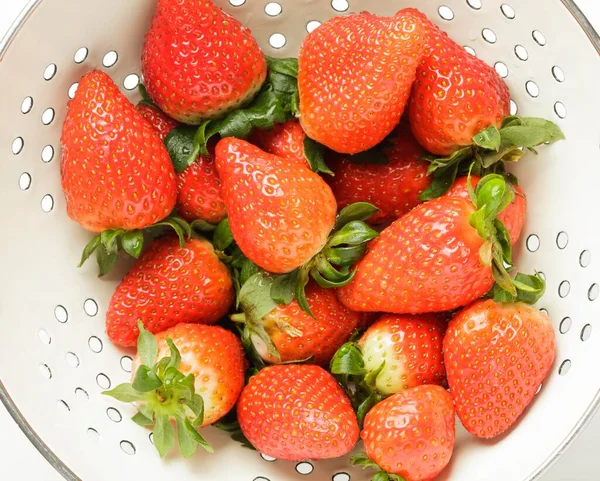 Fresh Strawberries Colander — Stock Photo, Image