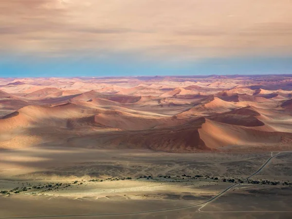 Aerial View Sand Dunes Kulala Wilderness Reserve Edge Namib Desert — Stock Photo, Image