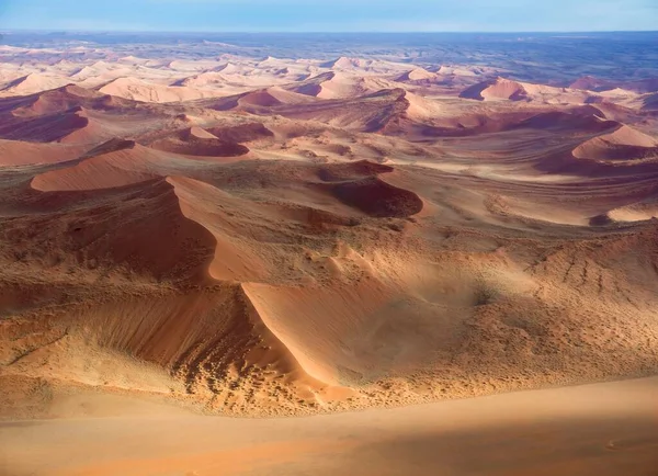 Aérea Vista Las Dunas Arena Reserva Natural Kulala Borde Del —  Fotos de Stock