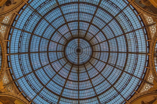 Üvegkupola Vittorio Emanuele Galériában Katedrális Tér Piazza Del Duomo Milánó — Stock Fotó