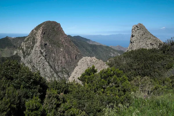 Mirador Los Roques Nella Parte Posteriore Destra Teide Tenerife Gomera — Foto Stock