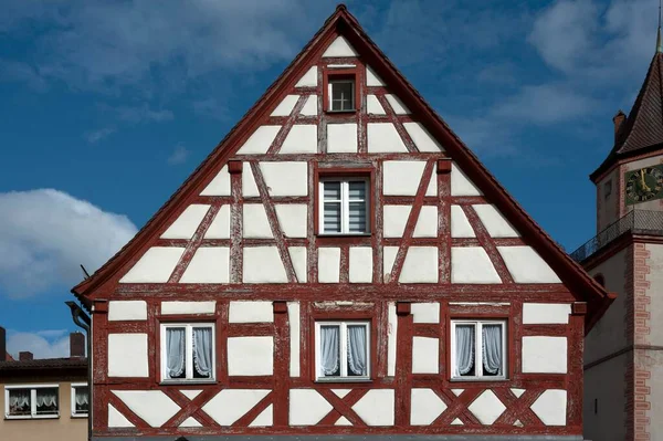 Gable Starého Františkánského Domu Grfenberg Horní Franky Bavorsko Německo Evropa — Stock fotografie