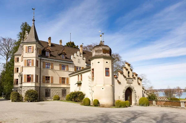 Castelo Schloss Seeburg Kreuzlingen Com Vista Para Lago Constança Kreuzlingen — Fotografia de Stock