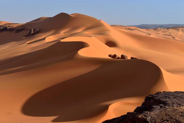 Sanddyner Vid Ouan Zaouatan Tadrart Tassili Ajjer Nationalpark Unescos Världsarv — Stockfoto