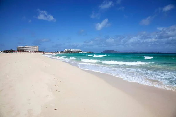 Песчаный Пляж Бирюзовое Море Playa Bajo Negro Риу Озил Островом — стоковое фото