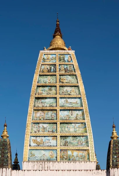 Replica Mahabodhi Temple Shwedagon Pagoda Rangum Rangum Mianmar Birmânia Ásia — Fotografia de Stock