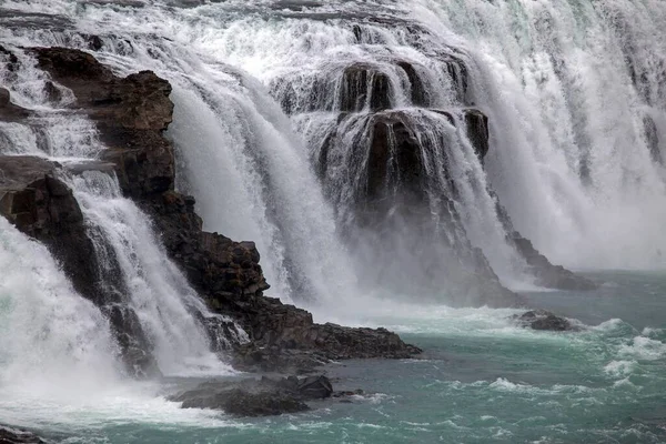 Vattenfall Gullfoss Detalj Turistattraktioner Golden Circle Route Island Europa — Stockfoto