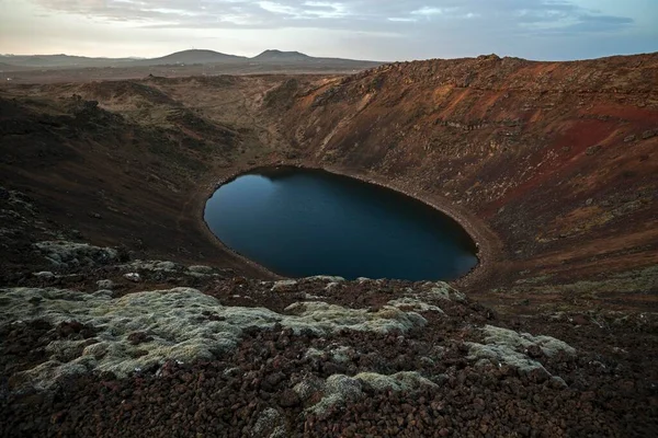 Krater Keri Eller Kerid Grmsnes Vulkanfält Selfoss Island Europa — Stockfoto