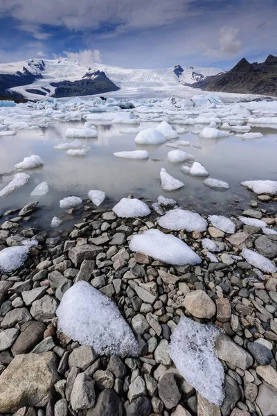 Gelo Lagoa Rio Glacial Geleira Breidarlon Islândia Europa — Fotografia de Stock