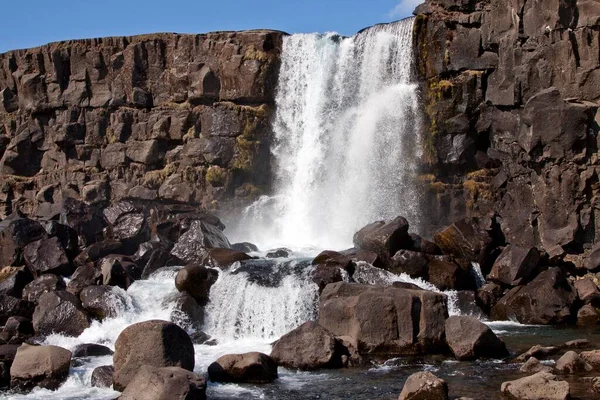 Waterfall Xarafoss Thingvellir National Park Golden Circle Iceland Europe — Stockfoto