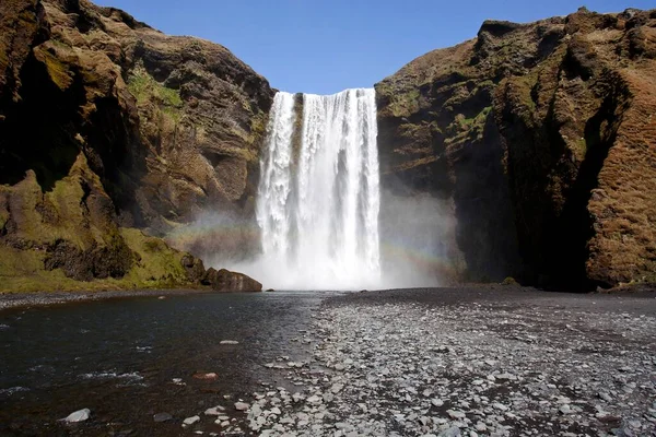 Vízesés Skogafoss Déli Régió Izland Európa — Stock Fotó