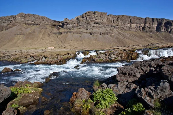 Mountainous Landscape River Fossalar Kirkjubaejarklaustur Southern Region Iceland Europe — Stok fotoğraf