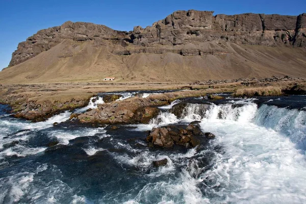 Mountainous Landscape River Fossalar Kirkjubaejarklaustur Southern Region Iceland Europe — Stockfoto