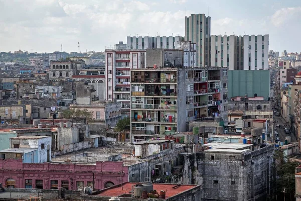 View Ramshackle Houses Rooves City Centre Havana Cuba Central America — Stock Photo, Image