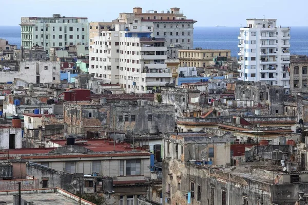 View Ramshackle Houses Rooves City Centre Havana Cuba Central America — Stock Photo, Image