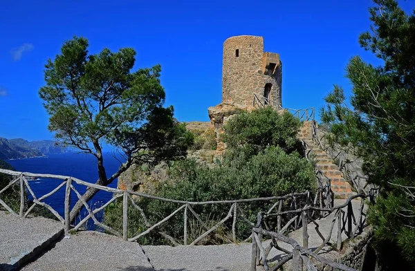 Torre Des Verger 古い時計塔 Banyalbufar Majorca スペイン ヨーロッパ — ストック写真