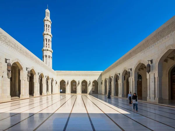 Cour Sultan Qaboos Grande Mosquée Muscat Oman Asie — Photo