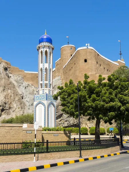 Khor Mosque Masjid Khor Front Mirani Fort Muscat Oman Asia — Stock Photo, Image