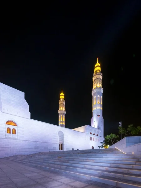 Moschea Mohamed Ameen Notte Muscat Oman Asia — Foto Stock