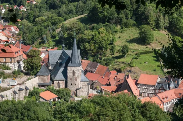 Martini Kerk Historische Site Stolberg Duits Timber Frame Road Harz — Stockfoto