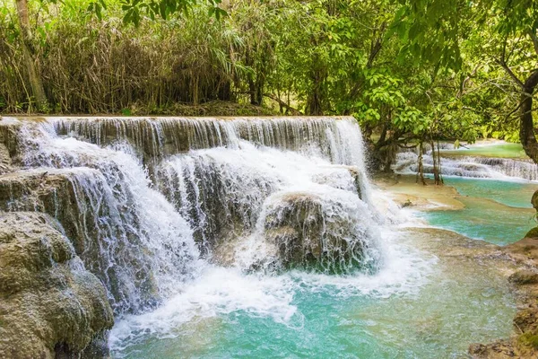 Small Waterfalls Cascades Tat Kuang Waterfalls Luang Prabang Laos Asia — Stock Photo, Image