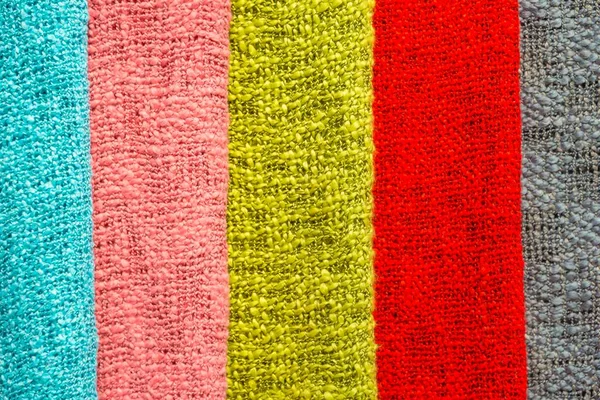 Row Colourful Woven Fabrics Sale Sang Louangphabang Laos Asia — Stock Photo, Image