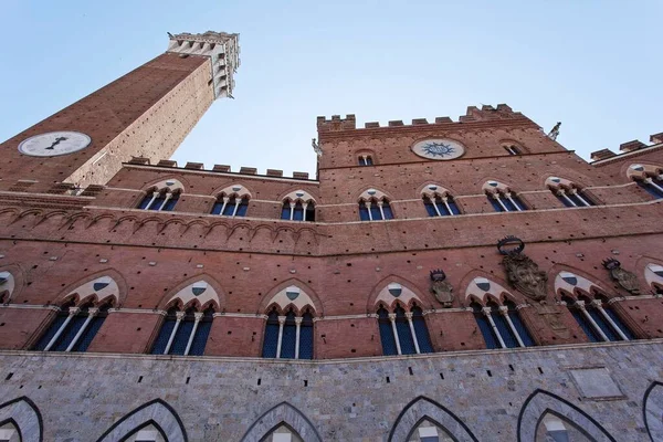 Torre Del Mangia Palazzo Pubblico Sienne Province Sienne Toscane Italie — Photo