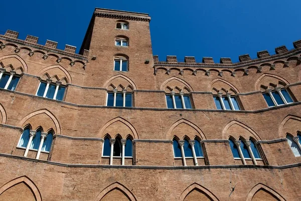 Vieille Décoloration Sur Piazza Del Campo Sienne Province Sienne Toscane — Photo