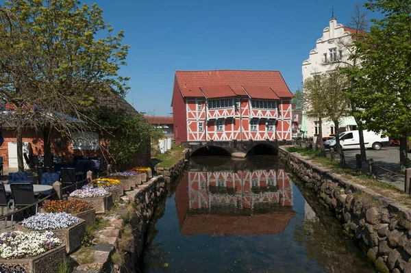 Kasa Yüzyıldan Kalma Kereste Çerçeveli Bina Wismar Mecklenburg Batı Pomerania — Stok fotoğraf