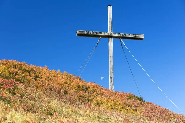 Weltfriedenskreuz Auf Dem Simmel Herbst Hochtannbergpass Vorarlberg Österreich Europa — Stockfoto