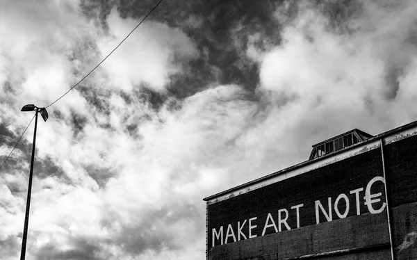 Lettering Quot Make Art Euro Quot Facade Halls Amesterdão Países — Fotografia de Stock