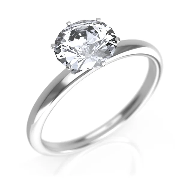 Ring van de diamant, geïsoleerd — Stockfoto